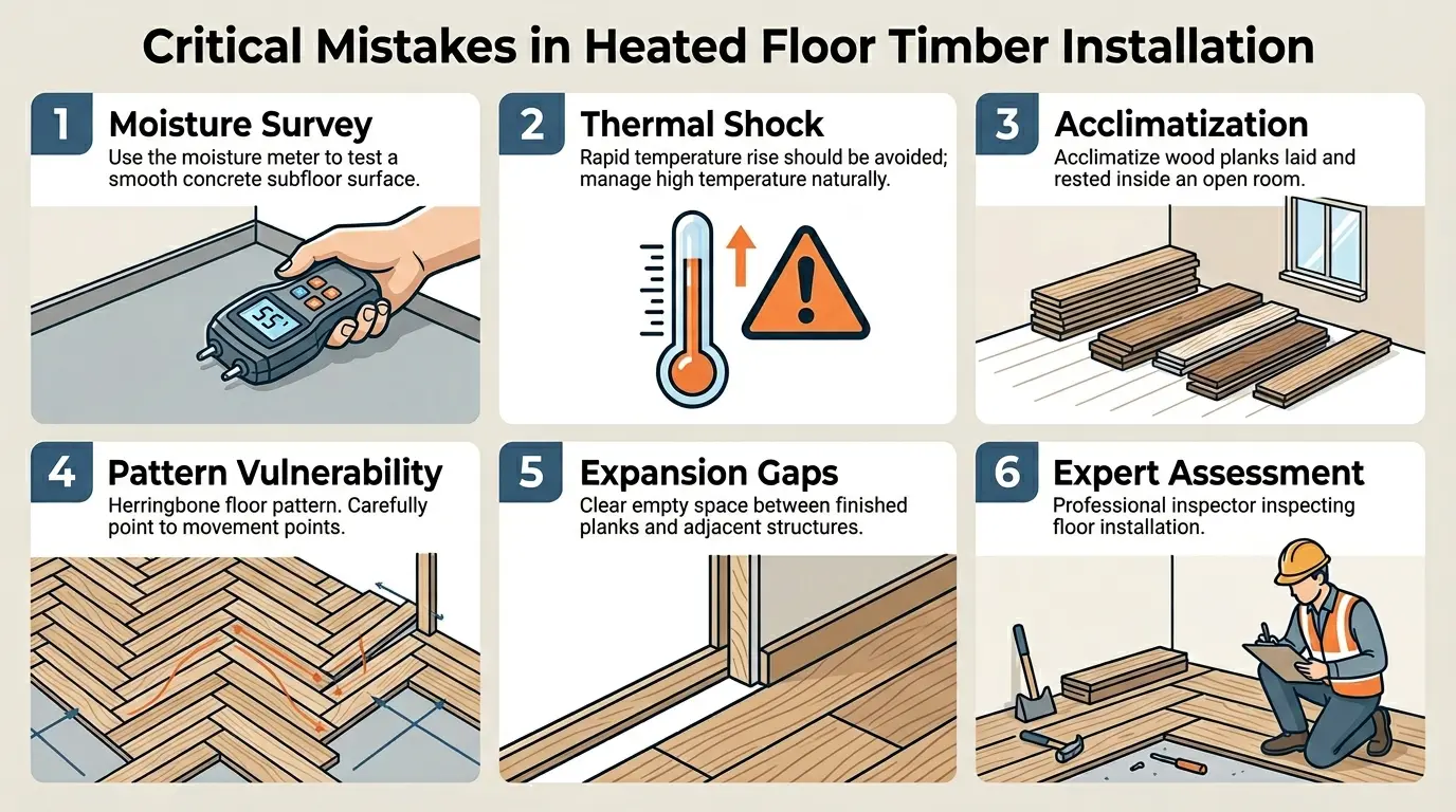 Critical Mistakes to Avoid During Heated Floor Timber Installation